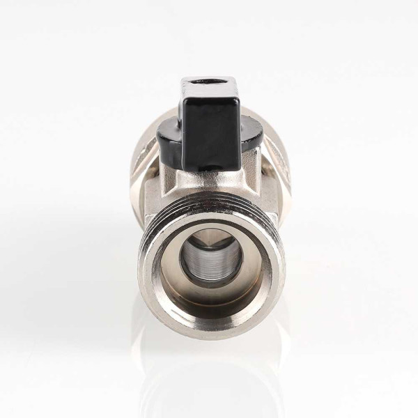 Кран 3/4"х3/4"(18) евроконус шаровой коллекторный Valtec (черный флажок) VTc.720.NE.0005