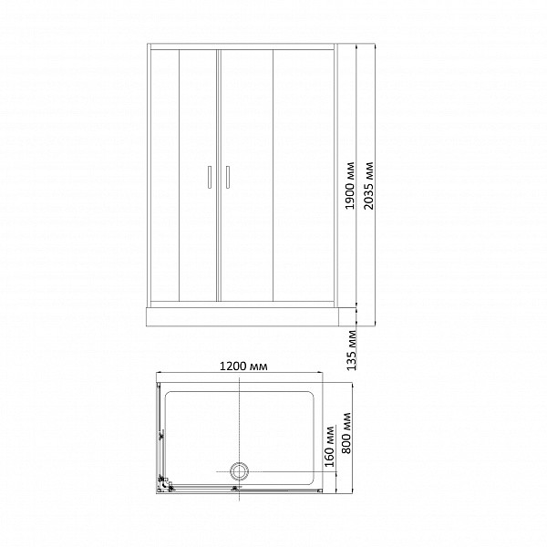 Душевой уголок BandHours Toledo 812 80х120 поддон в комплекте, стекло прозрачное, профиль хром Душевой уголок BandHours Toledo 812 80х120 поддон в комплекте, стекло прозрачное, профиль хром
