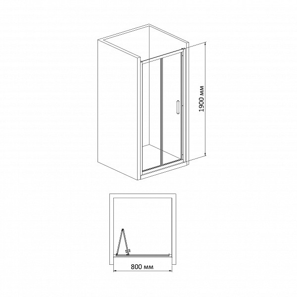 Душевая дверь BandHours Snow 80D 80х190 стекло прозрачное, профиль полированный хром Душевая дверь BandHours Snow 80D 80х190 стекло прозрачное, профиль полированный хром