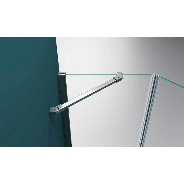 Уголок душевой Belbagno Kraft 90x195 стекло прозрачное с рисунком, профиль хром (KRAFT-P-1-90-C-Cr-L)