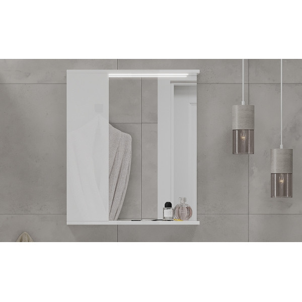 Шкаф зеркальный Volna Lake 800x700 белый (zsLAKE80.L-01)