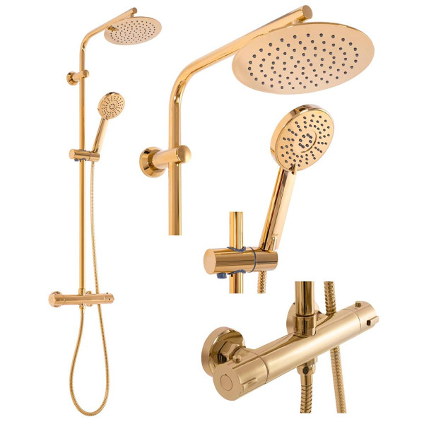 Душевая система с термостатом REA Bliss Gold (REA-P8806) Душевая система с термостатом REA Bliss Gold (REA-P8806)
