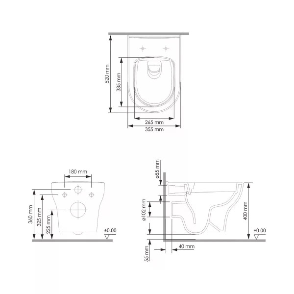 Комплект инсталляция с унитазом WasserKRAFT Vils с клавишей смыва золото глянцевое c сиденьем дюропласт (56TLT.010.ME.BN01.H001)