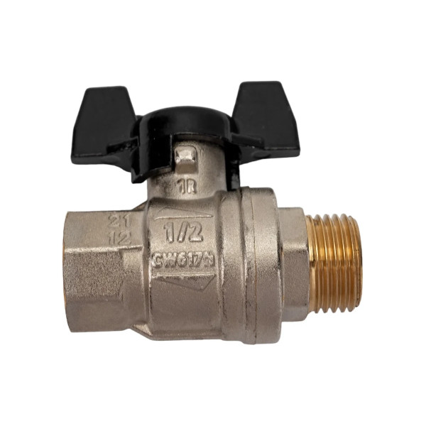 Кран шаровой Elsen 1/2"НВ Strong T черная бабочка, латунь (EV12.2201)