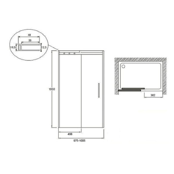 Душевая дверь Jacob Delafon Contra 100x200 стекло прозрачное, профиль хром (E22C100-GA)