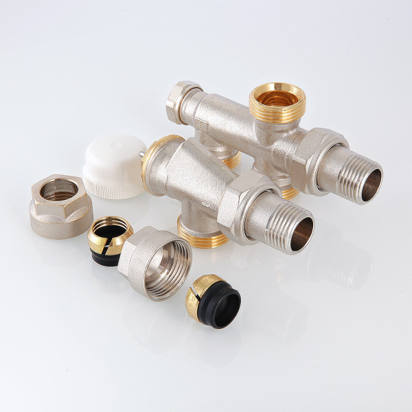 Комплект бокового подключения радиаторов 1/2"*3/4"(18) евроконус, 100% Valtec VT.225K.N (для двухтрубных систем)  (VT.225K.N.E04100)
