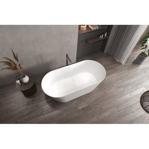 Ванна из искусственного камня Abber Stein 160x70x58 белая матовая (AS9626) Ванна из искусственного камня Abber Stein 160x70x58 белая матовая (AS9626)