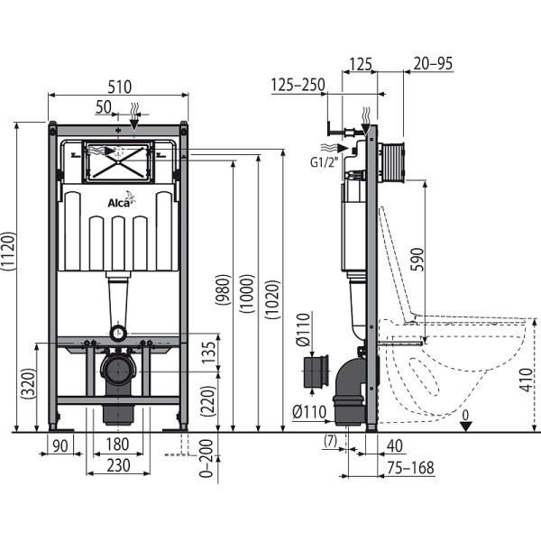 Инсталляция для унитаза Alcaplast Sadromodul (AM101/1120-0001) Инсталляция для унитаза Alcaplast Sadromodul (AM101/1120-0001)