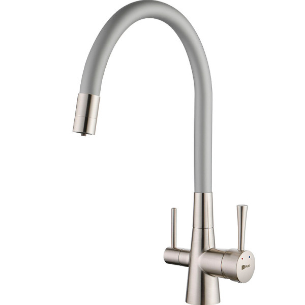 Смеситель для кухни Lemark Comfort хром/серый (LM3075BN-Silver)