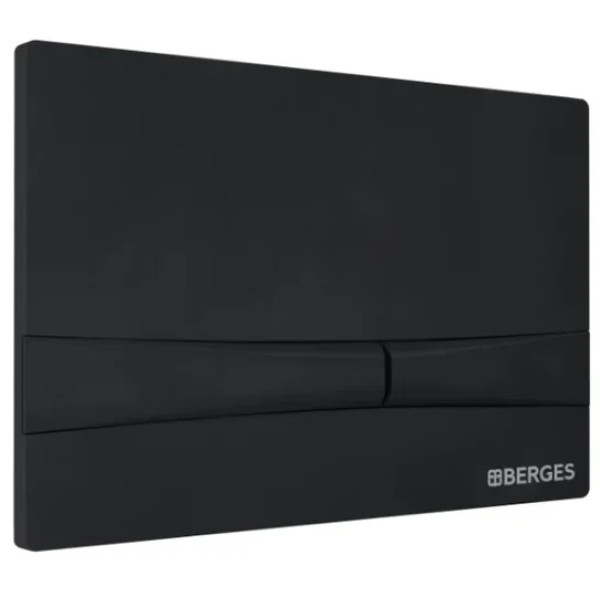 Комплект инсталляция с унитазом Berges: инсталляция NOVUM525, кнопка F5 SoftTouch черная, унитаз FLOE Rimless, сидение дюропласт Floe Slim SO,