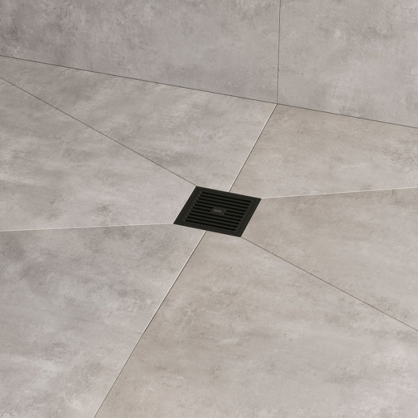 Трап душевой 100х100 мм вертикальный выпуск сухой затвор матовый черный Iddis (980CV10BL3DDZ)