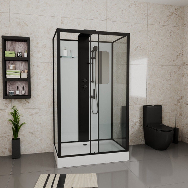 Душевая кабина Grossman 120x80 стекло прозрачное, профиль черный (GR-252Q) Душевая кабина Grossman 120x80 стекло прозрачное, профиль черный (GR-252Q)