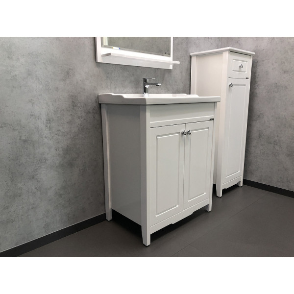 Тумба подвесная с раковиной Comforty Тбилиси 700x440x850 белый глянцевый (00003132629)