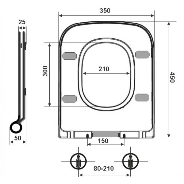 Сиденье для унитаза Timo 450*350*250 белое, c soft-close (TD-300)