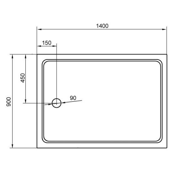 Душевой поддон Cezares 140х90 (TRAY-A-AH-140/90-15-W)