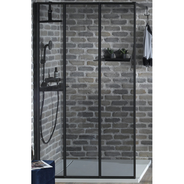 Душевое ограждение Jacob Delafon Nouvelle 37x200 стекло прозрачное, профиль черный (E94WS30-B1)