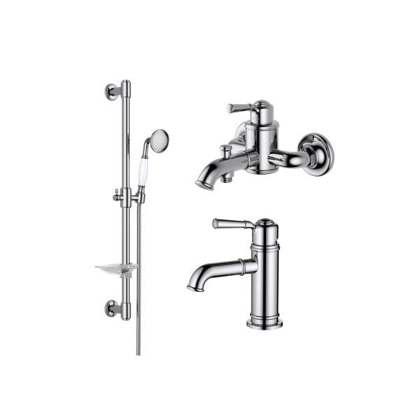 Комплект смесителей Aquatek Классик 3 в 1 AQ1510CR+AQ1540CR+AQ2020CR хром (AQ1530CR)