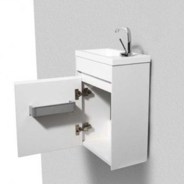 Тумба подвесная с дверкой BelBagno Pietra Mini 46-L Bianco Lucido (PIETRA MINI-460-1A-SO-BL-L)