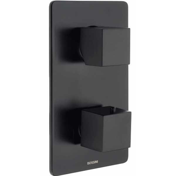 Смеситель для душа Bossini CUBE встраиваемый (внешняя часть) с девиаторм 1/2/3/4/5 черный матовый (Z00061.073)