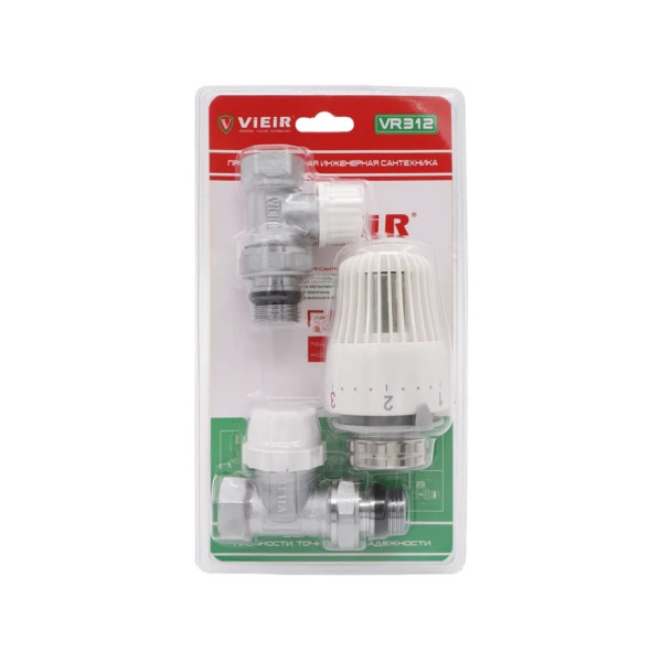 Комплект термостатический прямой 1/2" Vieir VR (3 в 1 ) (VR312) Комплект термостатический прямой 1/2" Vieir VR (3 в 1 ) (VR312)