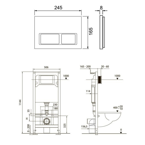 Инсталляция для унитаза Tece TeceSpring с клавишей хром глянцевый (S401201)