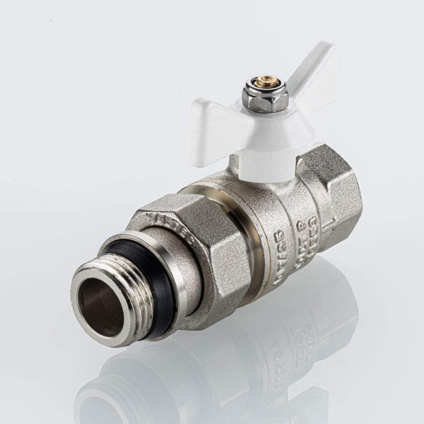 Кран 3/4" шаровый со сгоном Valtec Base-ГОСТ (белая бабочка, o-ring) VT.227S.NRW.05