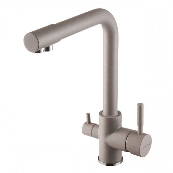 Смеситель для кухни Aquaton Руан с краном для питевой воды серый (1.AX00.4.FCX.X25.0)