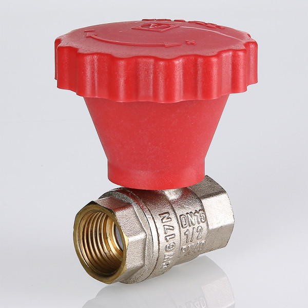 Кран 3/4" ВВ шаровый с плавным управлением Valtec (красная рукоятка) VT.252.N.05