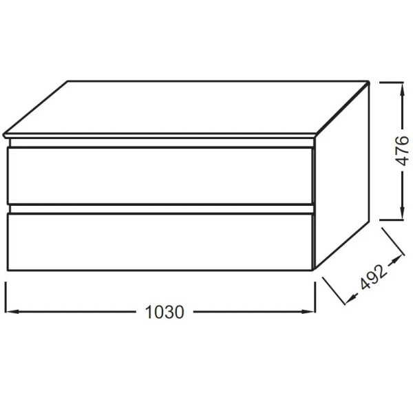 Тумба Jacob Delafon Madeleine 103 со столешницей и подсветкой, белый матовый (EB2084-J51)