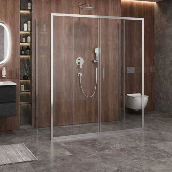 Душевой уголок Cezares Molveno 180x90x195 стекло прозрачное, профиль хром (MOLVENO-AH-2/2-180/90-C-Cr-IV)