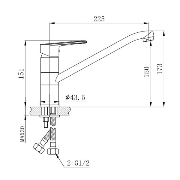 Смеситель для кухни Aquanika Basic хром (AQB4236CR) Смеситель для кухни Aquanika Basic хром (AQB4236CR)