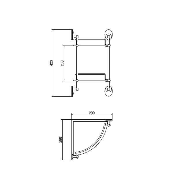 Полка Fashun стекл 2-ярусная угловая 250x250 (A1607-2) Полка Fashun стекл 2-ярусная угловая 250x250 (A1607-2)