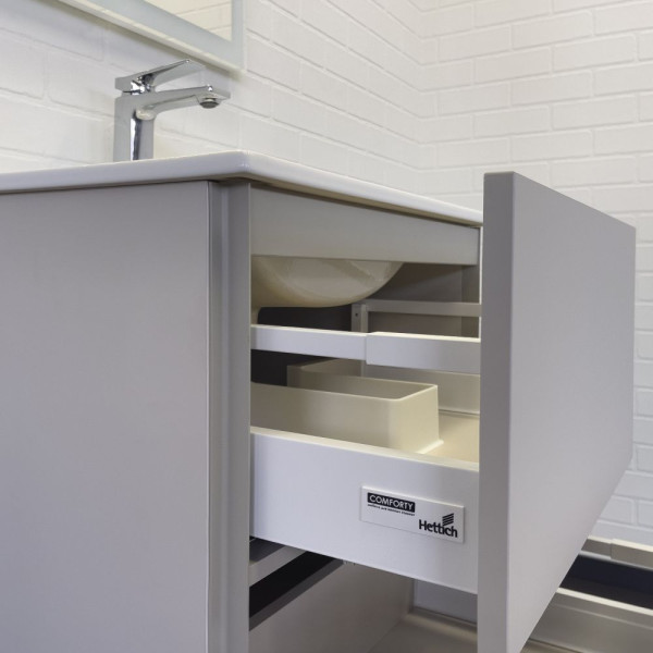 Тумба напольная Comforty Асти 610x850x465 белый глянцевый с раковиной (00-00019361)