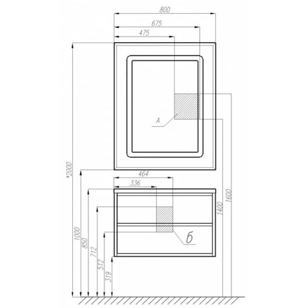 Тумба-умывальник Aquaton Римини 80 NEW /732799C000 Раковина VICTORIA-N 800 (1A2267K1RN010)