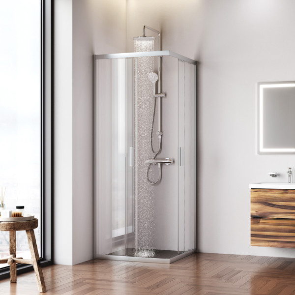 Душевой уголок AM.PM Gem 80x80x195 стекло прозрачное, профиль хром матовый (W90G-403-8080-MT)
