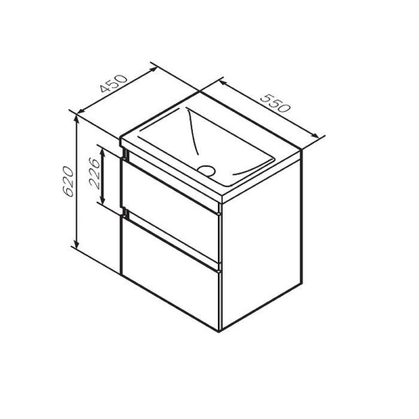 Тумба подвесная AM.PM X-Joy 55 (M85AFHX0552WG) Тумба подвесная AM.PM X-Joy 55 (M85AFHX0552WG)