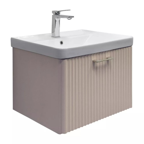 Тумба подвесная с раковиной Comforty Ангара 600x470x460 дуб латте (00-00021034)