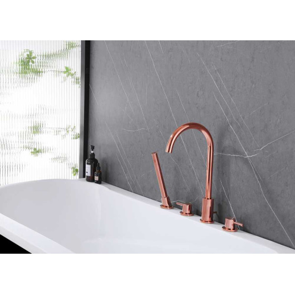 Смеситель на борт ванны Abber Wasser Kreis розовое золото (AF8113RG)