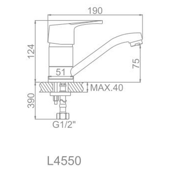 Смеситель для кухни Ledeme (L4550)