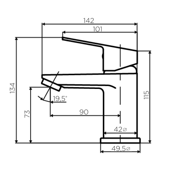 Смеситель для раковины Dorff Prime хром (D4002100)