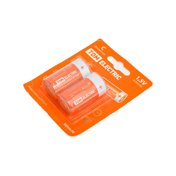 Элемент питания TDM LR14 C Alkaline 1,5V BP-2 (2 шт) (SQ1702-0011)