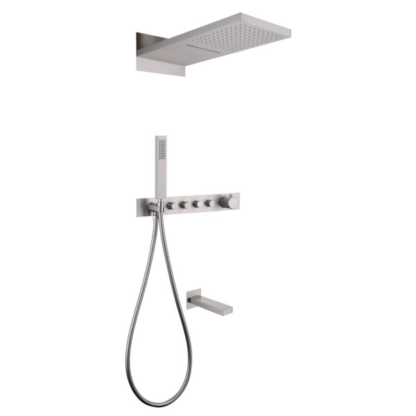 Душевая система Abber Rund с изливом сатин (AF8753SP)