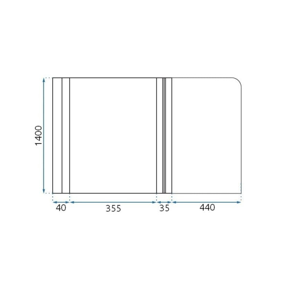 Душевая шторка для ванн Rea Agat 100x140 стекло прозрачное, профиль хром (REA-W0300)