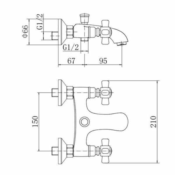 Смеситель для ванны и душа Fashun с душевым комплектом хром (A3018)