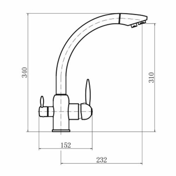 Смеситель для кухни Fashun с переключателем на фильтр хром (A4399)