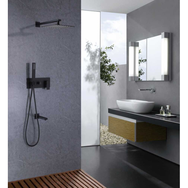 Душевая система Abber Daheim черный матовый (AF8217B) Душевая система Abber Daheim черный матовый (AF8217B)