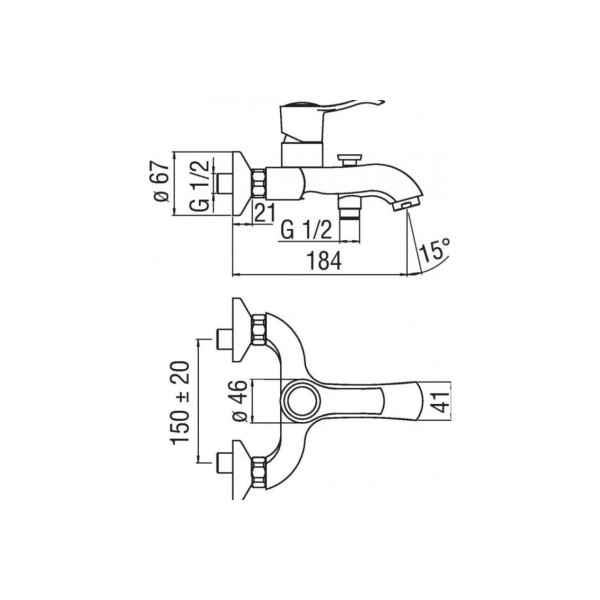 Смеситель для ванны и душа Nobili Sofi хром (SI98130CR)