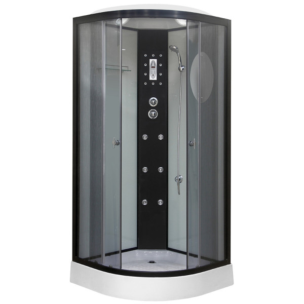 Душевая кабина с гидромассажем Ultra 90x90 стекло тонированное, профиль черный (NG-1901-01) Душевая кабина с гидромассажем Ultra 90x90 стекло тонированное, профиль черный (NG-1901-01)