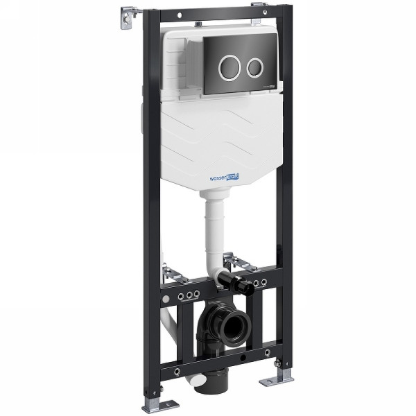 Инсталляция для подвесного унитаза WasserKRAFT Aller с клавишей (10TLT.010.ME.PB01) черная глянцевая