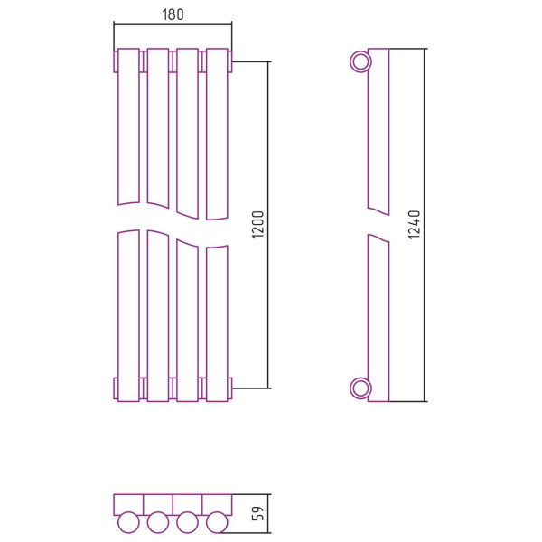 Дизайн-радиатор Сунержа Эстет-1 1200*180 4 секции белый (12-0301-1204) Дизайн-радиатор Сунержа Эстет-1 1200*180 4 секции белый (12-0301-1204)